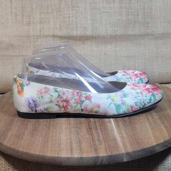 Vera Pelle Bartu Floral Print Leather Flats Made in Italy Womens EU Size 39 US 8 - Picture 1 of 10